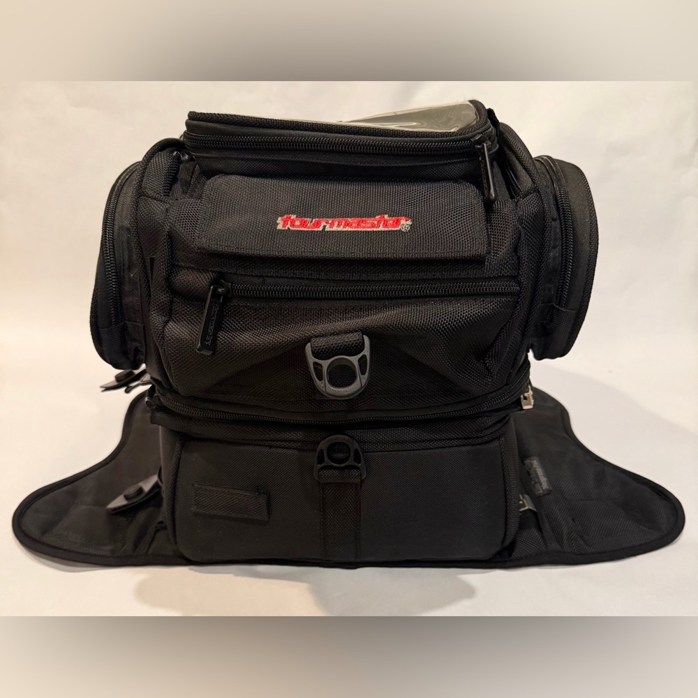 TourMaster Elite Motor Cycle Tri-Bag Mount Tank Top Black - Preowned!